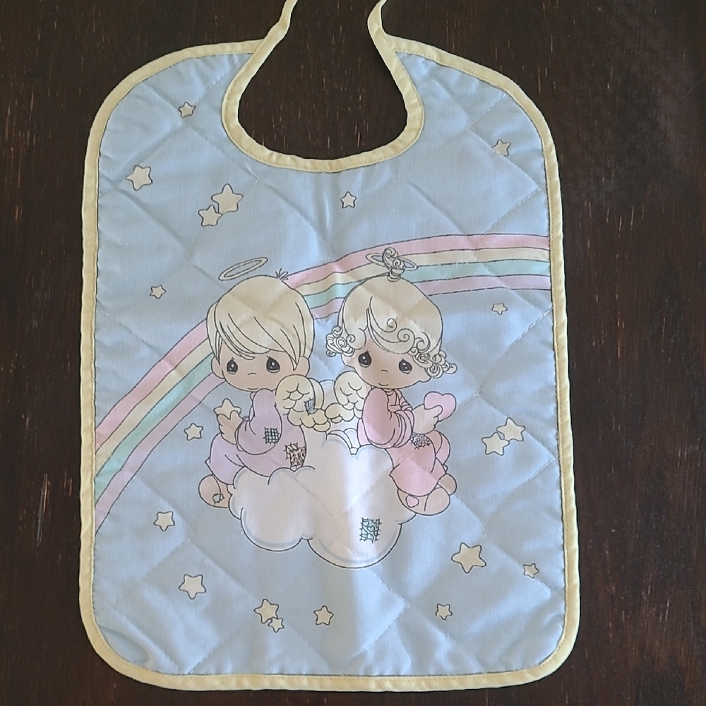 Precious Moments Baby Bib with Rainbow Design